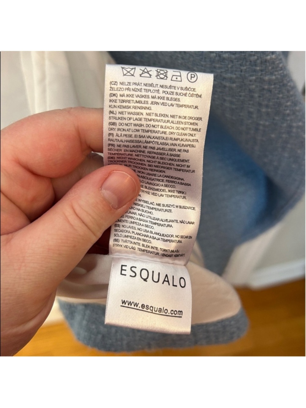 Esqualo Tweed Boucle Light Blue Double-Breasted Blazer size 10 - Picture 7 of 7